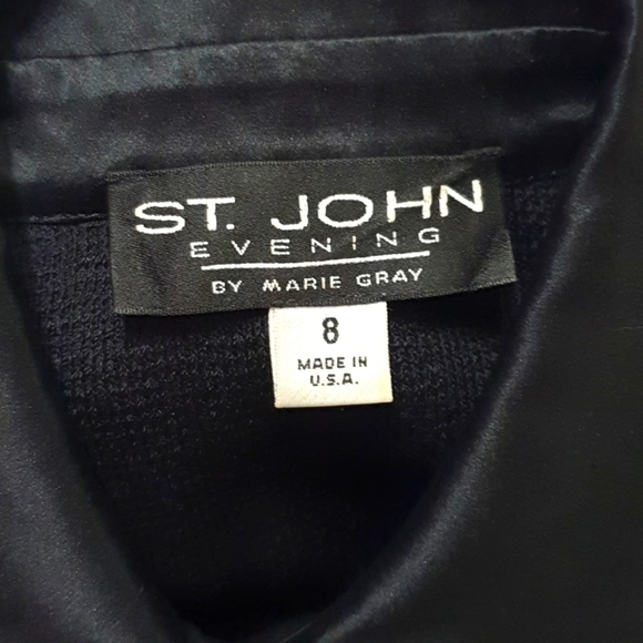 St. John Evening Sequins Rhinestone Button down Blazer Jacket - Picture 5 of 10